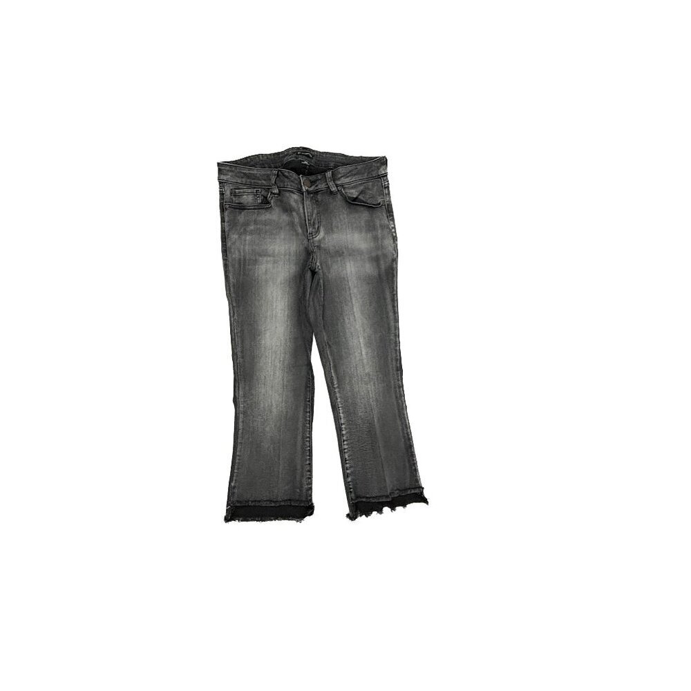 New Directions Capri Raw Hem Women's size 8PS Black Denim Jeans‎